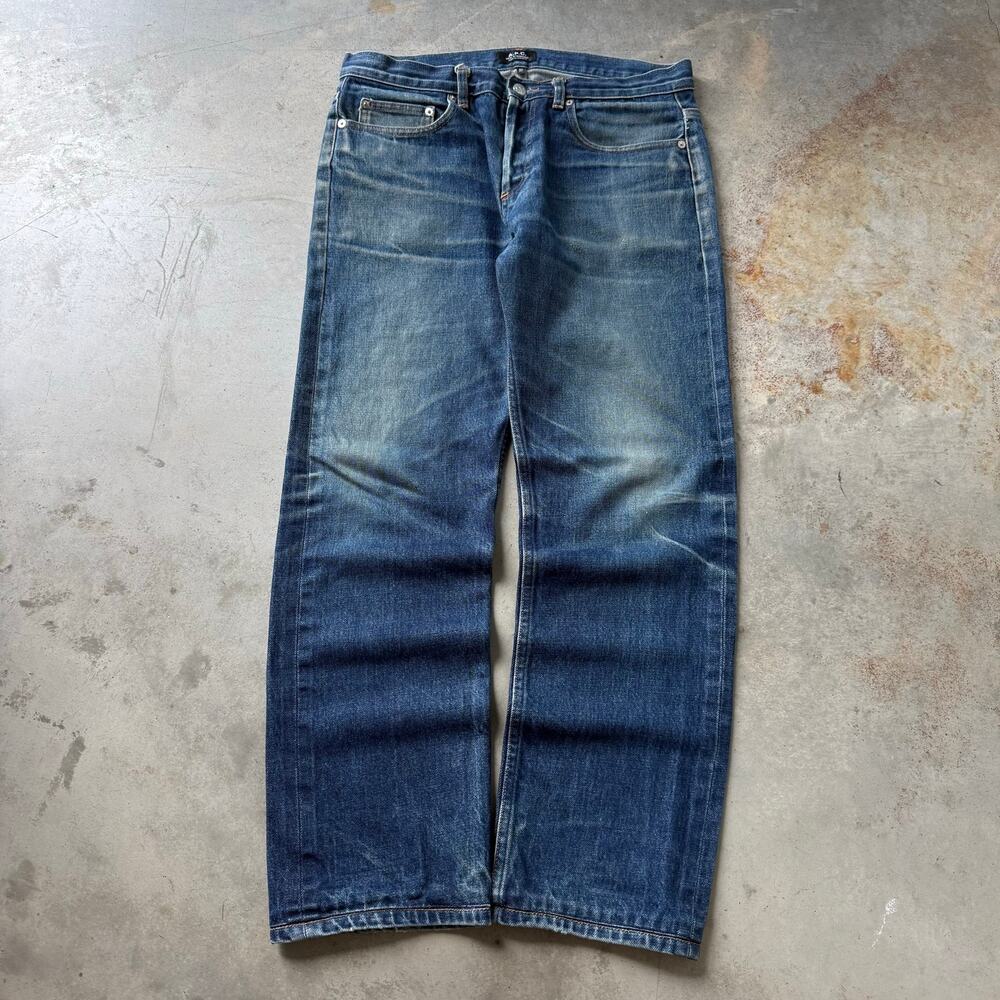 A.P.C. New Standard Classic Faded Straight Fit Selvedge Denim Jeans Size 32x29